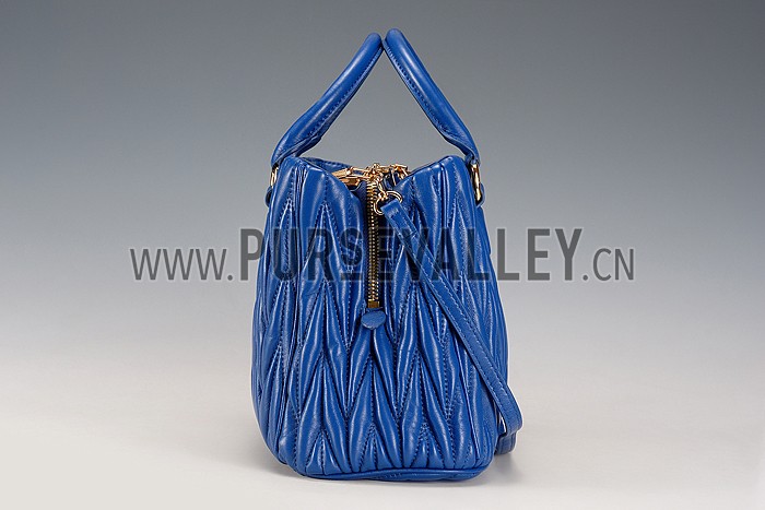 Miu Miu Matelasse Tote Blue