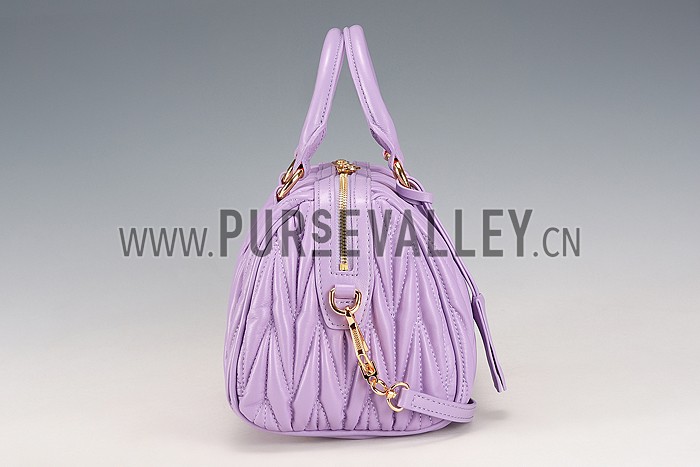 Miu Miu Matelasse Top Handle Large Purple