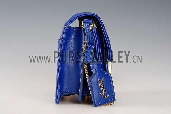Saint Laurent High School Matelasse Medium Bag Blue