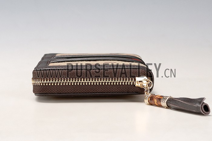 Gucci Vintage Web GG Canvas Wallet Brown