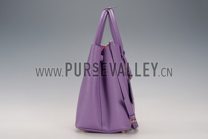 Prada Saffiano Double Tote Light Purple