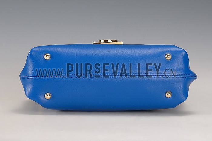 Salvatore Ferragamo Sofia Mini Leather Tote Blue