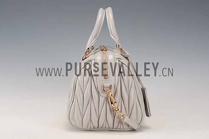 Miu Miu Matelasse Top Handle Large Grey