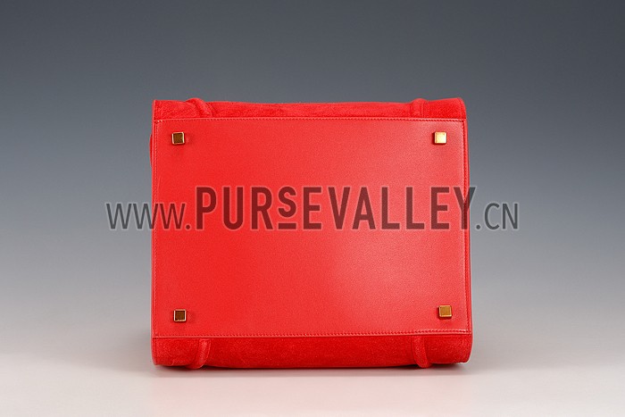 Celine Phantom Luggage Suede Leather Red