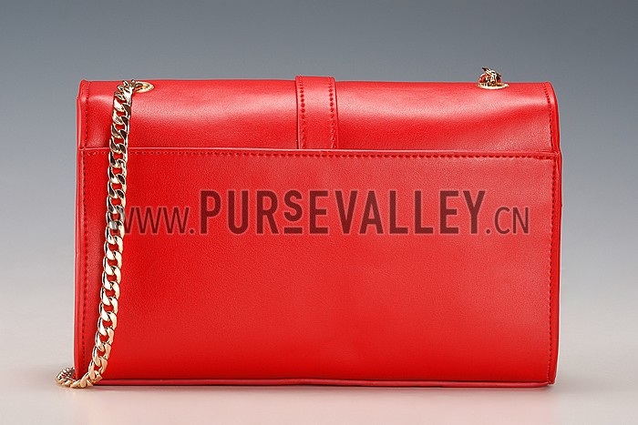 Saint Laurent Medium Fringed Suede Leather Satchel Red