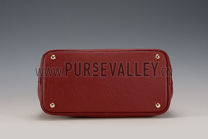 Prada Double Tote Dark Red