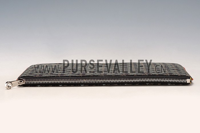 Goyard Medium Pouch Black And Tan Leather Trim