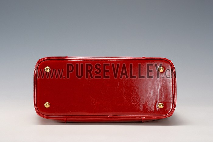Prada Classic Patent Leather Satchel Red