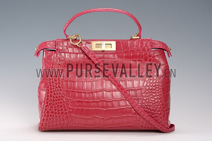 Fendi Small Peekaboo Fuchsia Leather Bag 608300