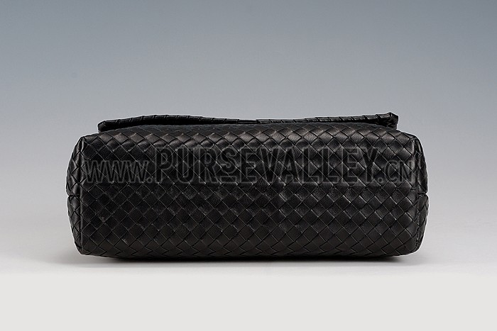 Bottega Veneta Nero Intrecciato Nappa Olimpia Bag