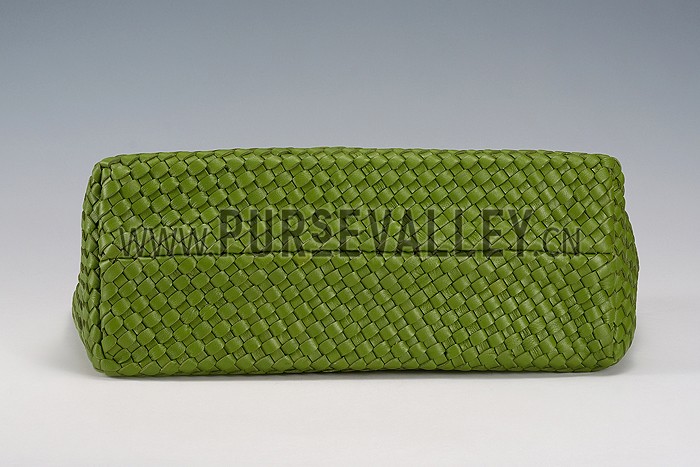 Bottega Veneta Woven Ostrich Large Tote Green