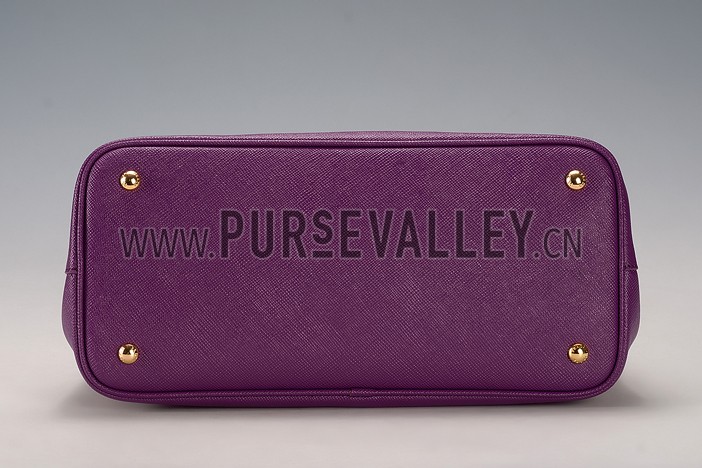 Prada Saffiano Double Tote Purple