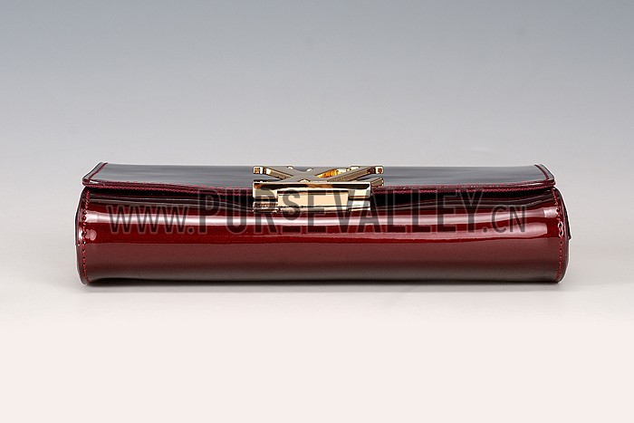 Louis Vuitton Chain Louise Patent Leather Dark Red