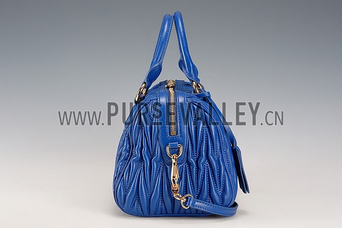 Miu Miu Matelasse Top Handle Large Blue