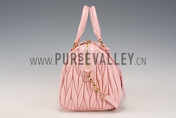 Miu Miu Matelasse Top Handle Large Light Pink