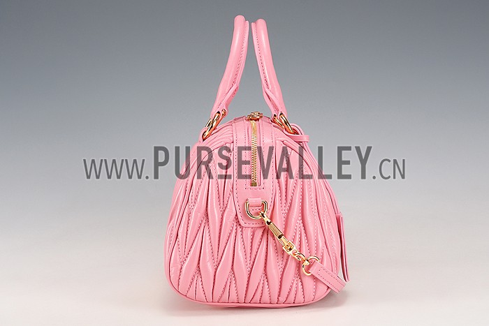 Miu Miu Matelasse Top Handle Large Pink