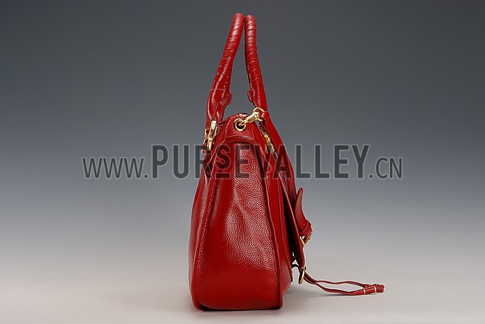 Chloe Marcie Satchel Crossbody Bag Dark Red