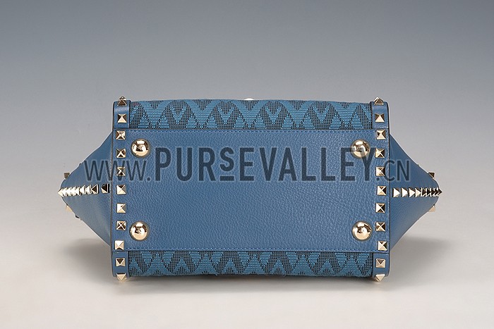 Valentino Viva Valentino Fabric Medium Tote Bag Blue