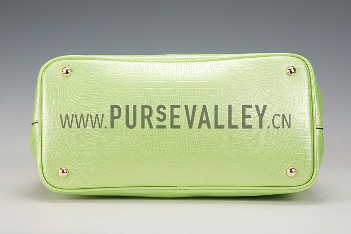 Prada Double Tote Crocodile Leather Bag Lime