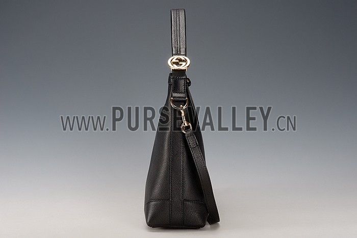 Gucci Miss GG Leather Hobo Black