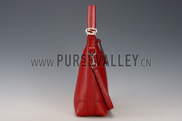 Gucci Miss GG Leather Hobo Dark Red