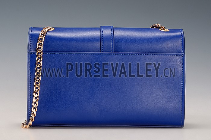 Saint Laurent Medium Fringed Leather Satchel Blue