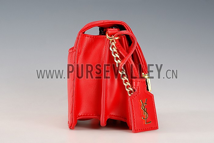 Saint Laurent High School Matelasse Medium Bag Red