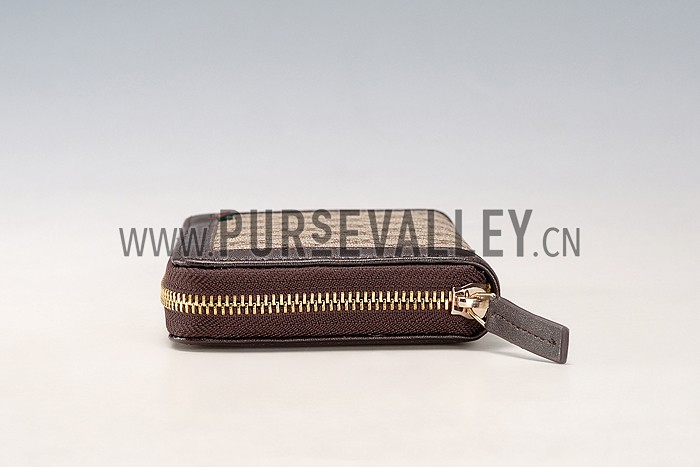 Gucci Supreme Canvas Wallet With Brown Leather Trim