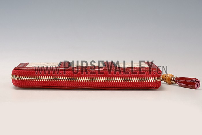 Gucci Vintage Web GG Canvas Wallet Red