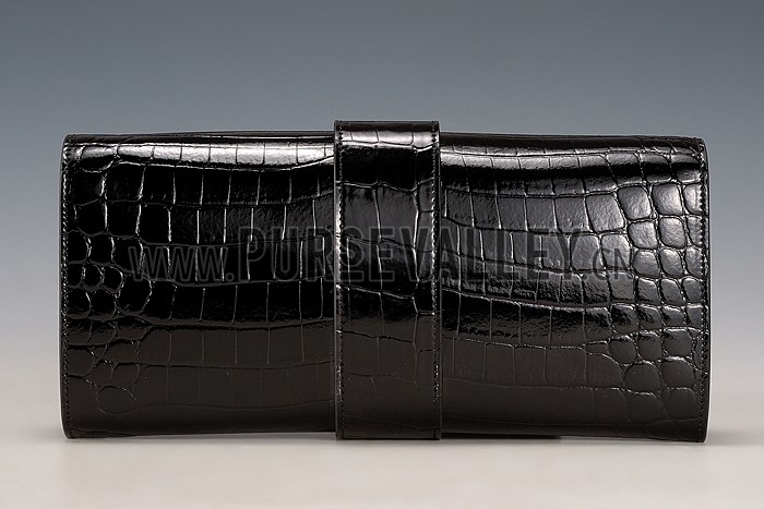 Hermes Medor Crocodile Leather Black Clutch 18926677