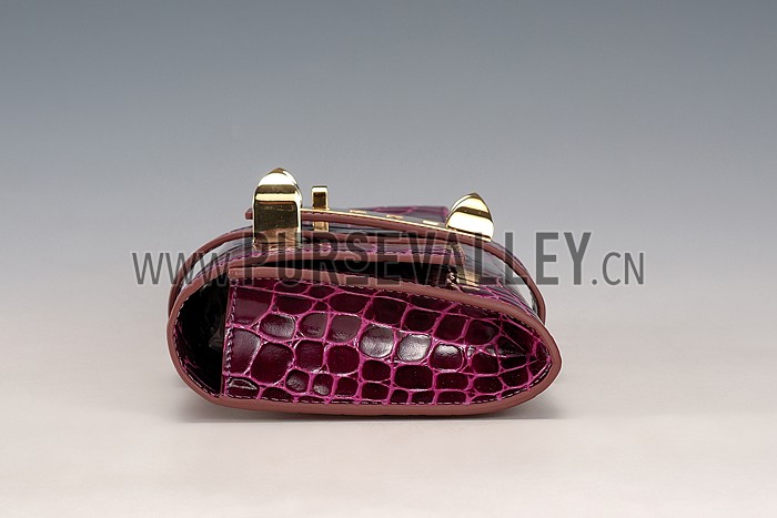 Hermes Medor Crocodile Leather Plum Clutch 18926682