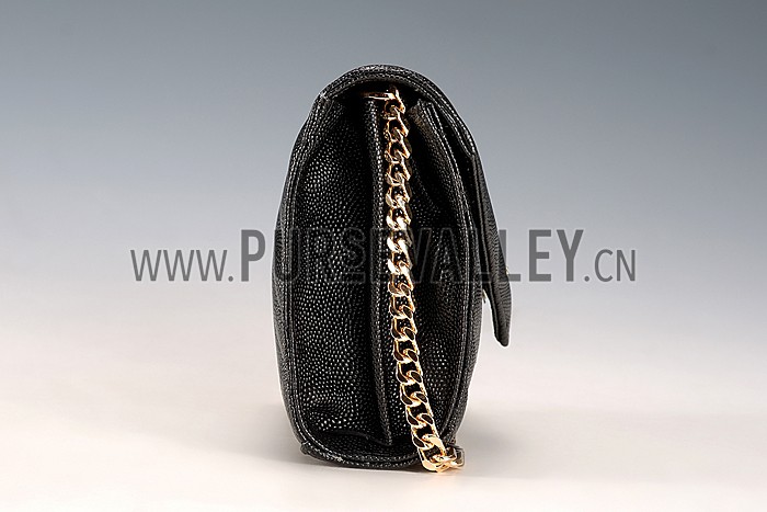 Saint Laurent Monogram Wallet On Chain Black