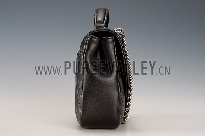 Saint Laurent College Matelasse Medium Bag Black