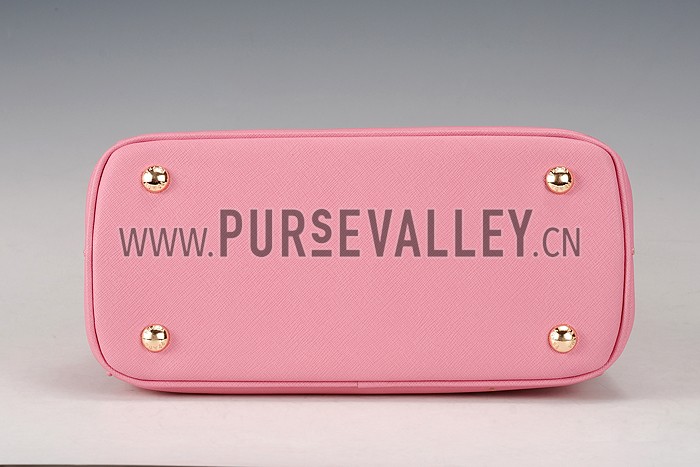 Prada Saffiano Mini Double Zip Tote Dark Pink