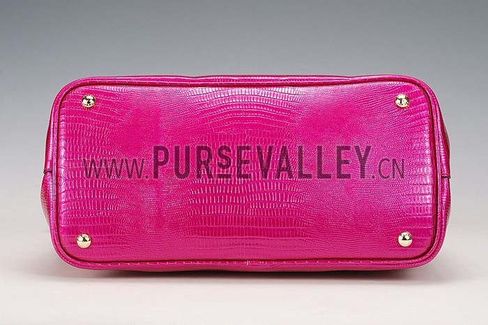 Prada Double Tote Crocodile Leather Bag Fuchsia