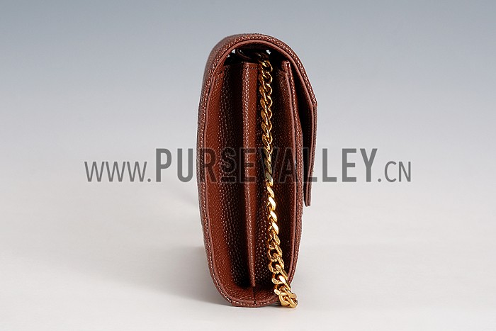 Saint Laurent Classic Monogramme Chain Wallet Brown