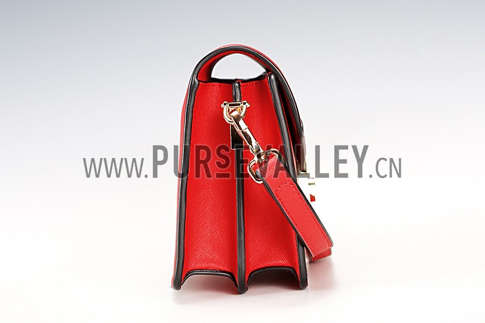 Prada Saffiano Leather Lux Small Red Bag