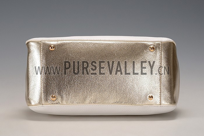 Miu Miu Satchel White and Gold