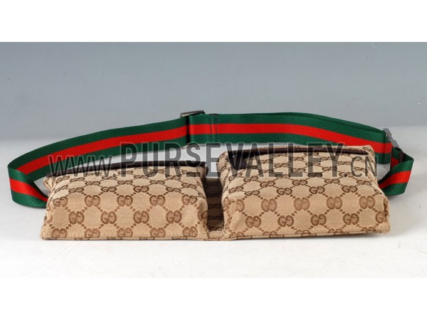 Gucci Belt Bag Brown With Web Strap