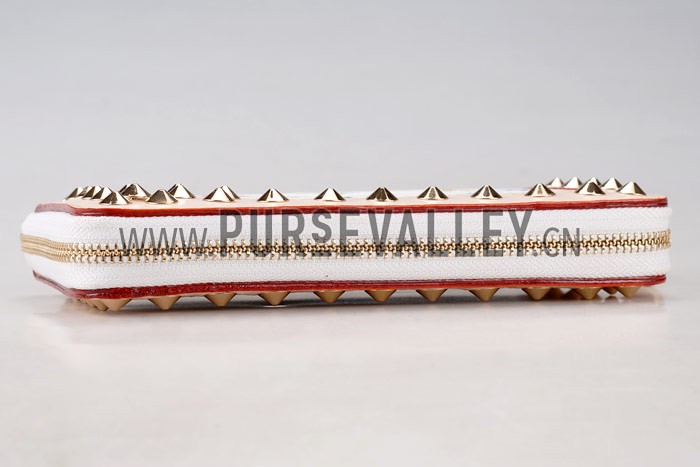 Louis Vuitton Studded Zipped Long White Murakami Wallet