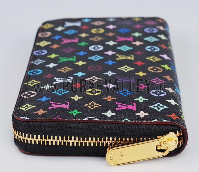 Louis Vuitton Zippy Wallet Black Murakami