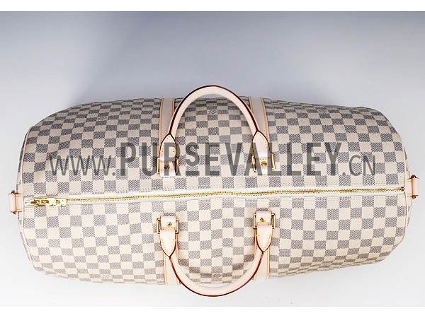 Louis Vuitton Damier Azur Keepall 55 With Shoulder Strap