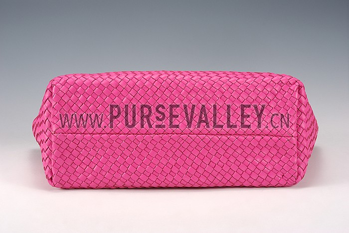 Bottega Veneta Woven Ostrich Large Tote Bright Pink