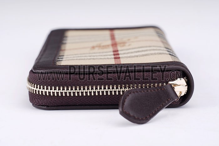 Burberry Nova Check Zip Around Wallet Black Trim