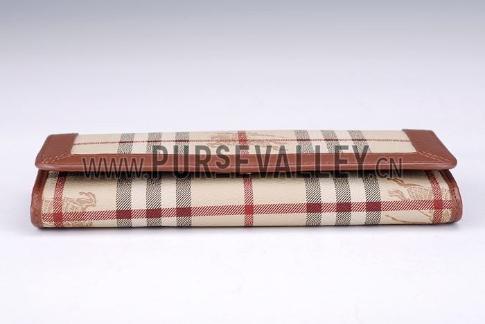 Burberry Haymarket Check Large Wallet Brown