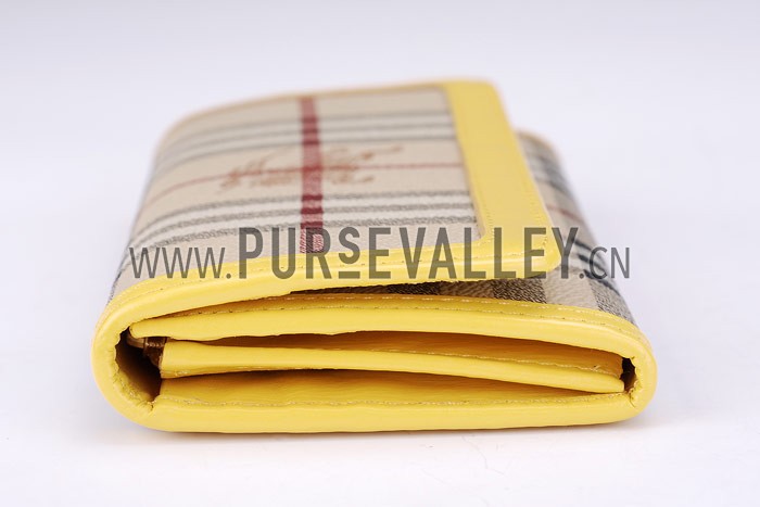 Burberry Haymarket Check Large Purse Yellow