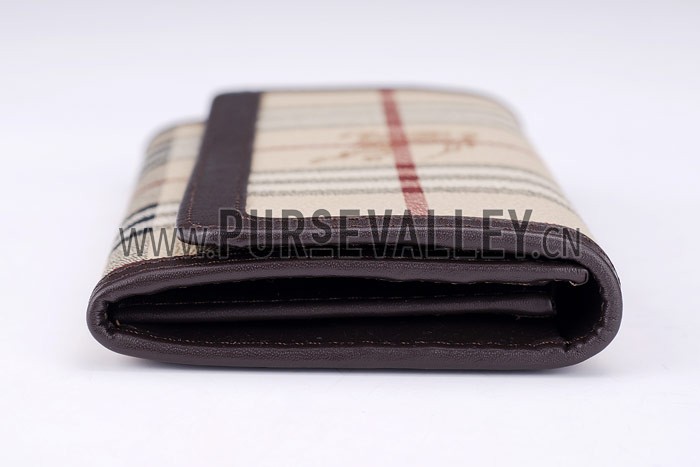 Burberry Haymarket Check Large Purse Dark Brown