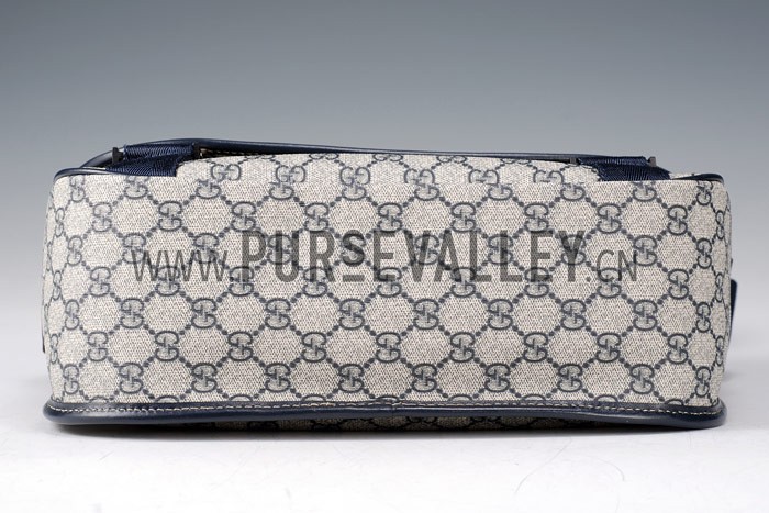 Gucci Monogram Canvas Messenger Bag Navy
