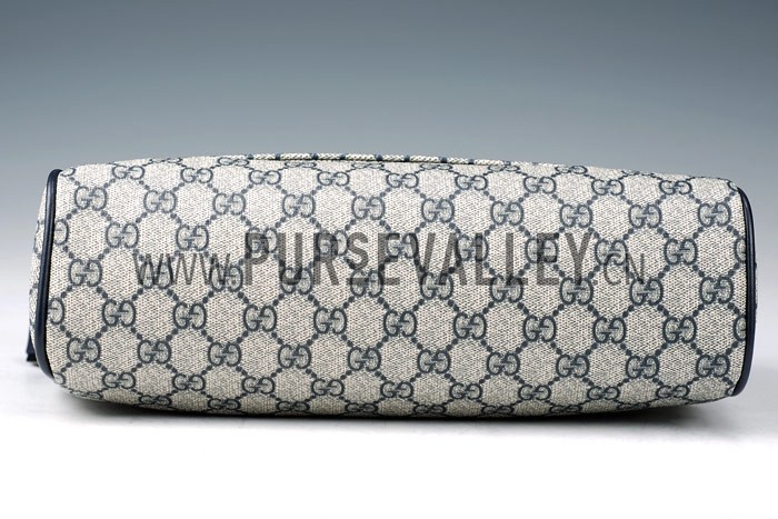 Gucci Monogram Canvas Messenger Flap Bag Navy