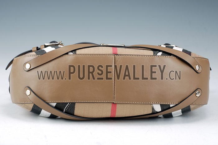 Burberry Smooth Bridle House Check Belted Bag Khaki